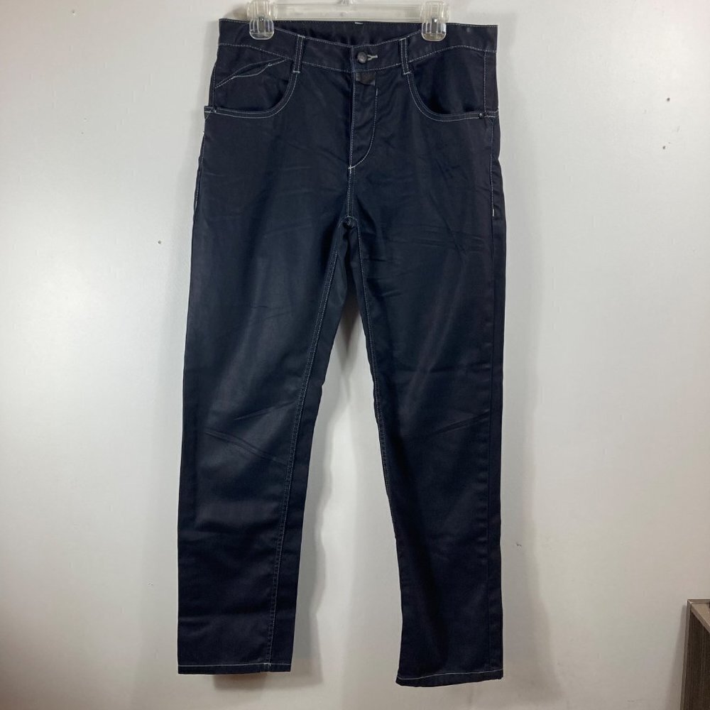 Mens Jack & Jones Buttonfly Jeans Black Navy Shiny‎ Size US 34 x 31